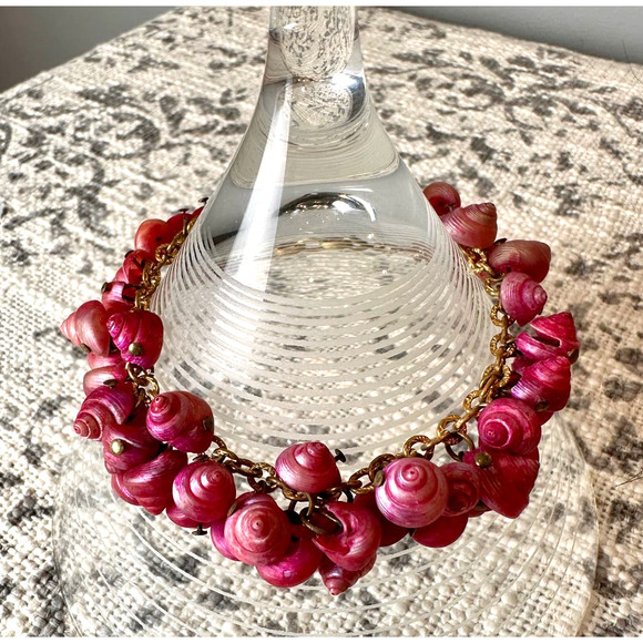 Vintage Bracelet Pink Shell 7" - Picture 6 of 12